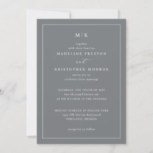 Elegante graue typografische Raffinesse Einladung