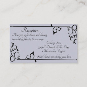 Elegante graue und schwarze Fließenrebe mit Blumen Begleitkarte