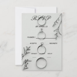 Elegante, graue und schwarze Hochzeitkarte RSVP Karte