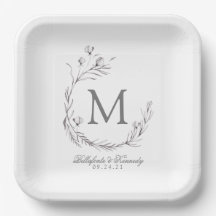 Elegante, graue, weiße, botanische Wraath-Hochzeit