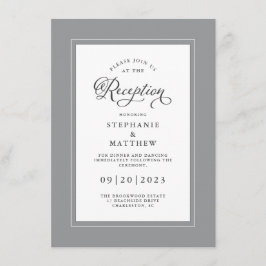 Elegante graue weiße Hochzeitsempfehlung Chic Bord Begleitkarte