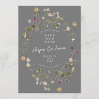 Elegante graue Wildblume Pampas Floral Foto Zurück