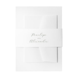 Elegante Graugrüne Kalligrafie Einladungsbanderole