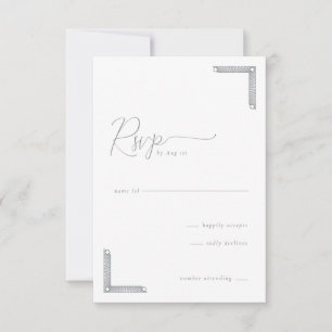 Elegante Graustufen-Geometrie RSVP Karte