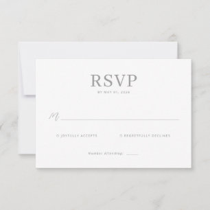 Elegante Graustufen-RSVP-Karte RSVP Karte