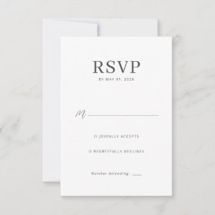 Elegante Graustufen-RSVP-Karte RSVP Karte