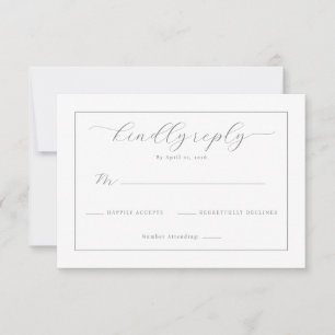 Elegante Graustufen-RSVP-Karte RSVP Karte