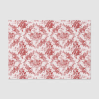 Elegante Gravur Rot und Weiß Blumen Toile