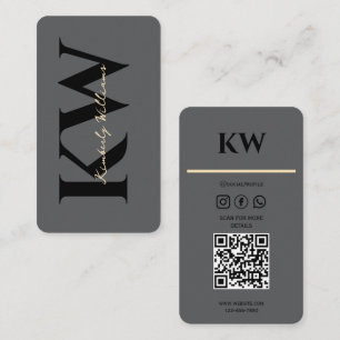 Elegante Gray Business Card - Individuelle Name &  Visitenkarte