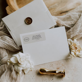 Elegante Gray Classic Chic Monogram Rücksendeadres