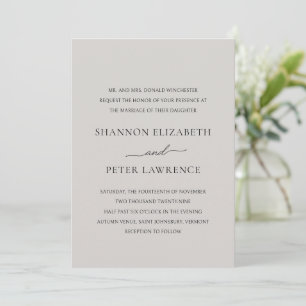 Elegante Gray Classic Wedding Einladung