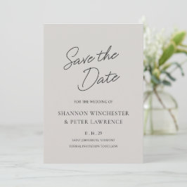 Elegante Gray Classic Wedding Save The Date