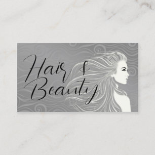 Elegante Gray Curves Hair & Beauty Salon Karte