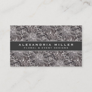Elegante Gray Dandelion Blume Visitenkarte