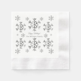 Elegante Gray Imitate Silver Snowflakes Weihnachte Serviette