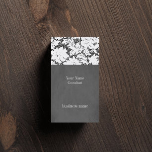 Elegante Gray Lace Consultant Business Card Visitenkarte