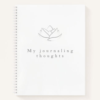 Elegante Gray Lotus Blume Journalistengedanken Notizbuch
