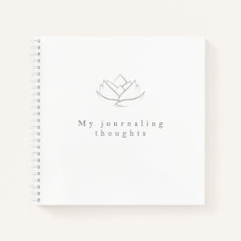 Elegante Gray Lotus Blume Journalistengedanken Notizbuch