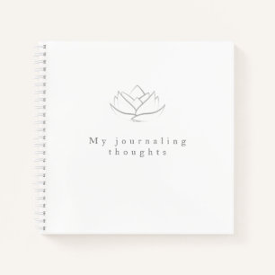Elegante Gray Lotus Blume Journalistengedanken Notizbuch
