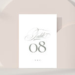 Elegante Gray on White Calligraphy Wedding Tischnummer<br><div class="desc">Tischnummer - elegant und beeindruckend - Teil einer Kollektion</div>
