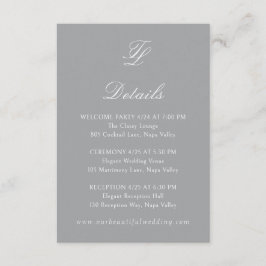 Elegante Gray Traditionelle Hochzeit Begleitkarte