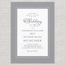 Elegante Gray & White Wedding Moderne Kalligraphie