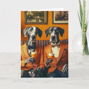 Elegante Great Dane Dogs Orange Anzugs Einladung