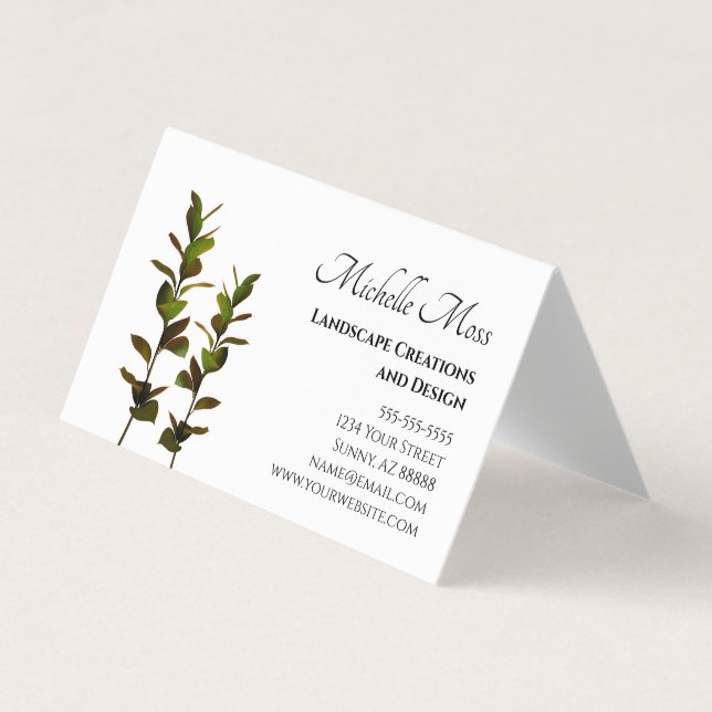 Elegante Green Business Card Visitenkarten (Vorderseite)