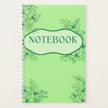 Elegante Green Floral Notebook-Abdeckung