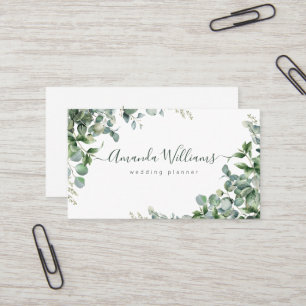 Elegante Green Floral QR Code Business Card Visitenkarte