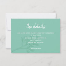 Elegante Green Floral Wedding Details Card