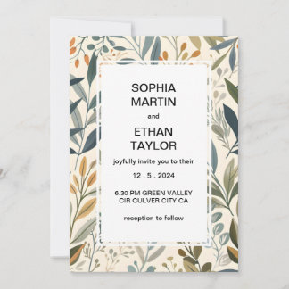Elegante Green Foliage Card für Besondere Anlass Einladung
