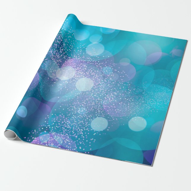 Elegante Green Gold Bokeh Glitzer Geschenkpapier (Ungerollt)