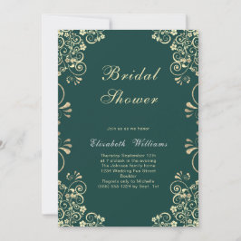 Elegante Green Gold Bridal Dusche Einladung