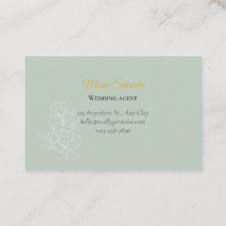 Elegante Green & Gold Business Card Visitenkarte