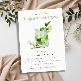 Elegante Green Margarita Cocktail Verlobung Einladung