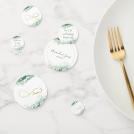 Elegante Green Ombre Marble Gold Liebe Unendlichke Konfetti