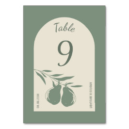 Elegante Green Pear Wedding Tischnummer