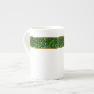 Elegante Green und Gold Bone China Tasse