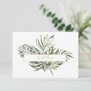 Elegante Green und Gold Leaf Table Platzkarte