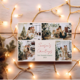 Elegante Green und Red Christmas Foto Card Einladung