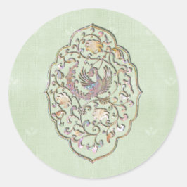 Elegante Green Vintage Wedding Umschlag Aufklebers Runder Aufkleber