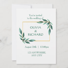 Elegante Greenerity Gold Frame Minimalistische Ein Einladung