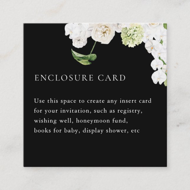 Elegante Greenery Botanical Square Enclosure Card Begleitkarte (Vorderseite)