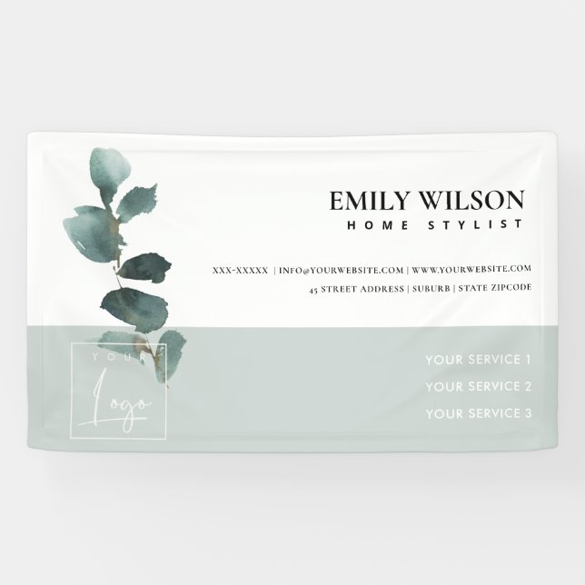 ELEGANTE GREENERY WATERCOLOR OFFICE BANNER