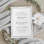 Elegante Grenzen Schwarz-Weiß-Minimalistische Hoch Einladung<br><div class="desc">Elegantes minimalistisches Design in Schwarz und Weiß,  einfach und elegant. Hervorragend für moderne klassische Hochzeit,  Vintage Hochzeit und formelle Hochzeit. Sehen Sie sich alle passenden Stücke in der Sammlung an.</div>
