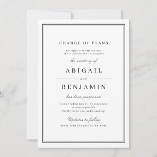 Elegante Grenzen - Verschiebung von Plänen Einladung