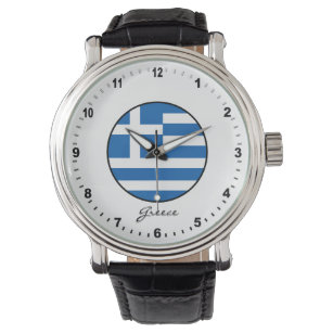 Elegante Griechenland Watch & Griechische Flagge / Armbanduhr