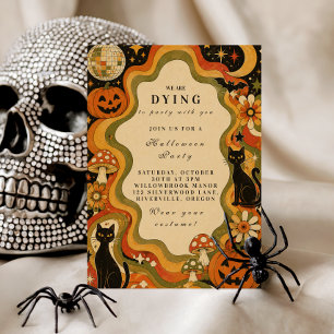 Elegante Groovy Retro-Halloween-Party Einladung