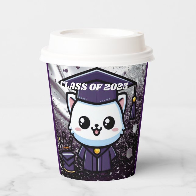 Elegante Grouation Kitty Lila Gown Ballon Pappbecher (Vorderseite)